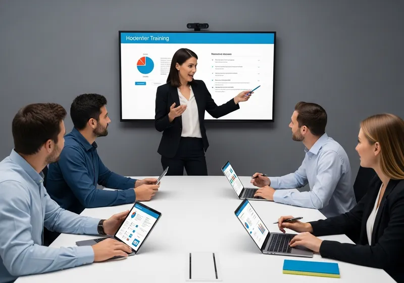 Phase 3 Déploiement — formation des équipes d'une PME valaisanne aux nouvelles applications métier Jump Online dans une salle de réunion en Valais